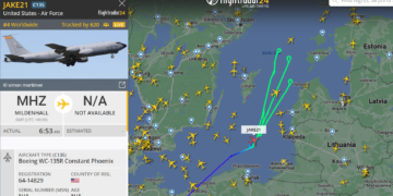 Atomowy wąchacz WC-135R fot. Flightradar