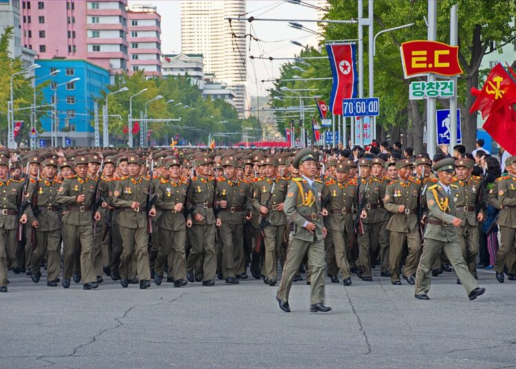 Żołnierze północnej Korei podczas parady w 2015 roku fot. Wikimedia
