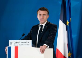 Prezydent Francji Emmanuel Macron, aut. Laurent Blevennec / Présidence de la République z Flickr