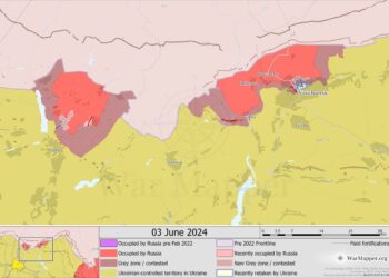 Stan ofensywy na charkowszczyźnie na dzień 3 czerwca fot. War Mapper