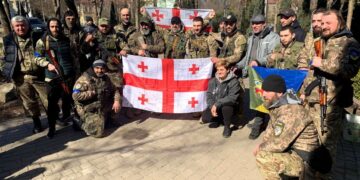 Członkowie Legionu Gruzińskiego na Ukrainie fot. Legion Gruziński