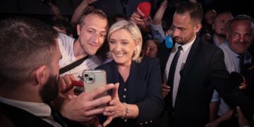 Marine Le Pen po pierwszej turze wyborów 30 czerwca 2024 roku, aut. @MLP_officiel