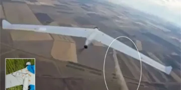 Rosyjski dron zwiadowczy Zala 421 podczas ataku fot. twitter