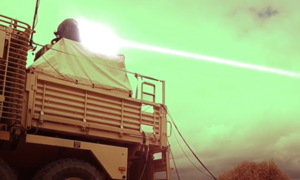 Test broni laserowej w graficznym uproszczeniu fot. gov.uk